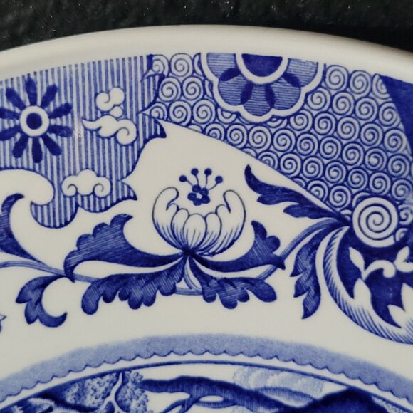 Spode Blue Italian Large Cake Plate, Cake Platter, Large Trivet, Blue and White - Picture 4 of 7